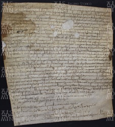 13 A.4.XIVr, Investitura fatta da Giona vescovo e Leodonino gastaldo a Cristeberga giogali, Modena, [841-842, set. 19]